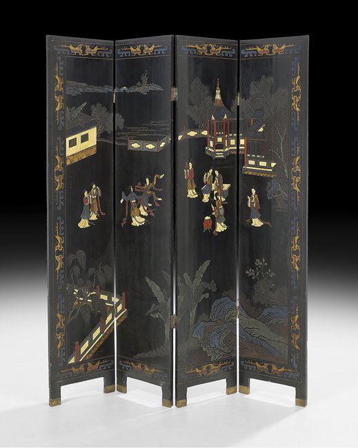 Chinese Four-Panel Coromandel Screen (1 of 2)