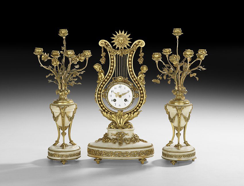 Three-Piece French Louis XV-Style Clock Set (1 of 2)