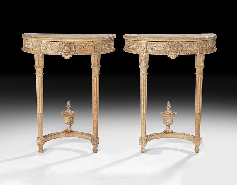 Pair of Louis XVI Demi-lune Console Tables (1 of 1)