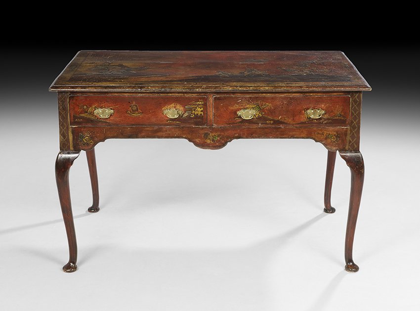 Queen Anne-Style Chinoiserie Writing Table (1 of 3)