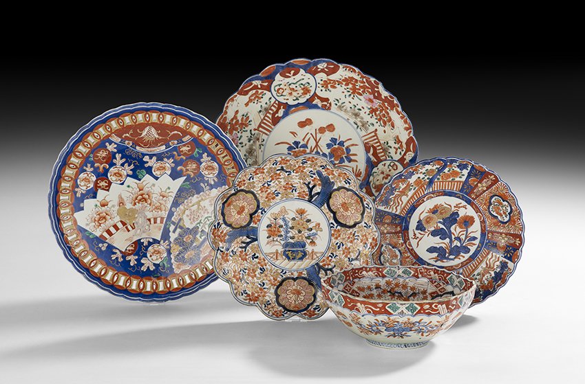 Five-Piece Collection of Japanese Imari Porcelain (1 of 1)