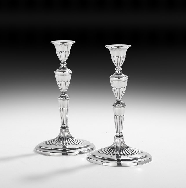 Pair of Mexican Sterling Silver Candlesticks (1 of 1)