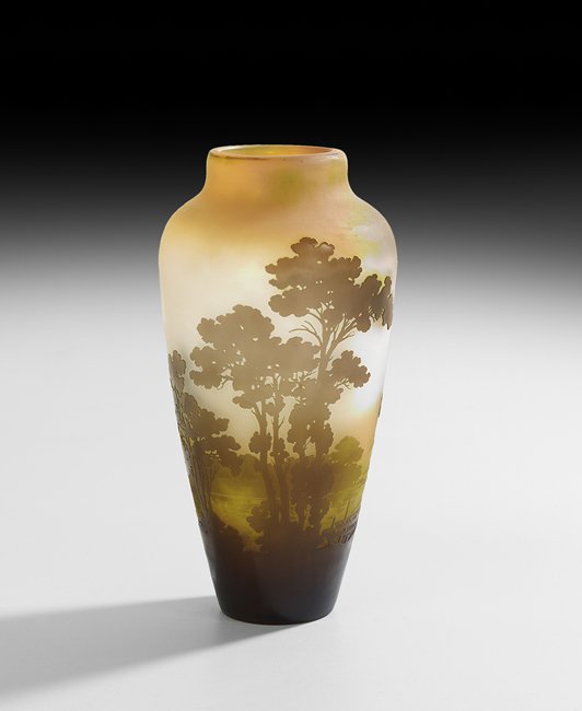 Galle Cameo Glass Landscape Vase (1 of 3)