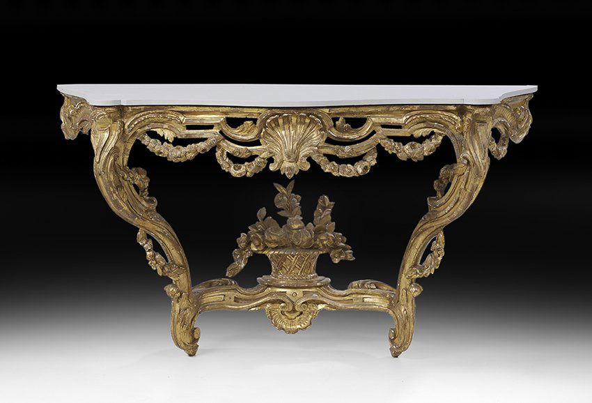 Italian Rococo Giltwood Console Table (1 of 1)