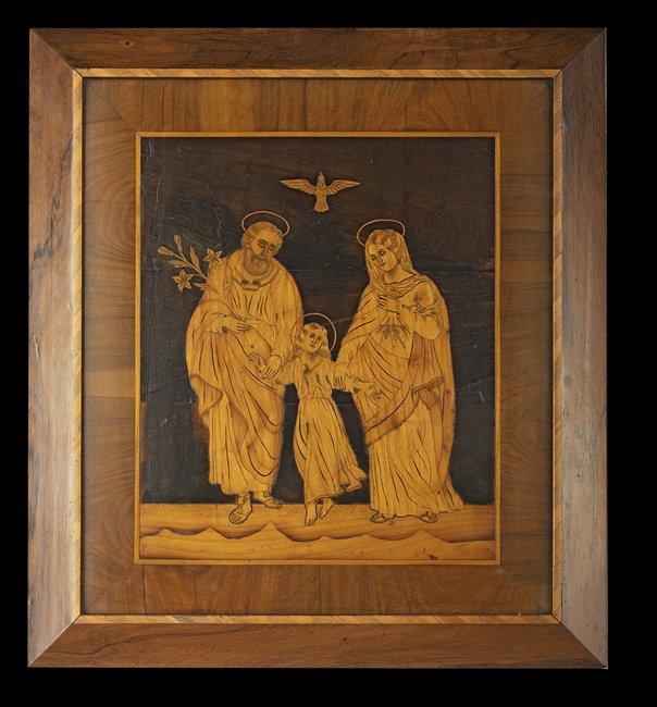 Inlaid Wooden Depiction of Christ's Baptism (1 of 1)