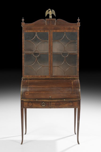 American Federal Mahogany Cylinder Secretary (1 of 2)