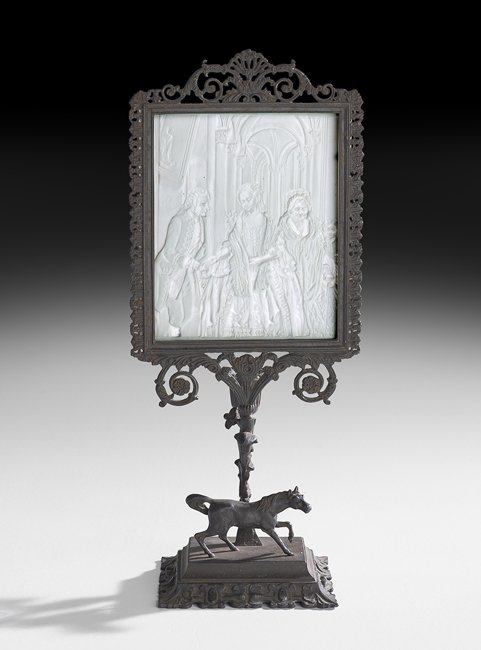 German Lithophane with Cast Iron Candleholder (1 of 3)
