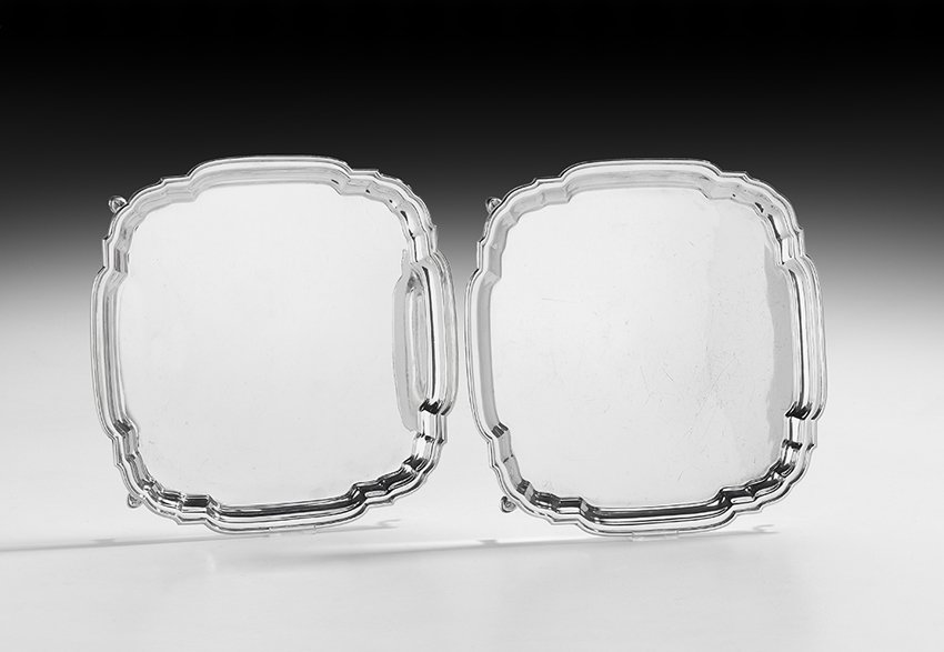 Pair of Cartier Silver "Chippendale" Waiters (1 of 1)