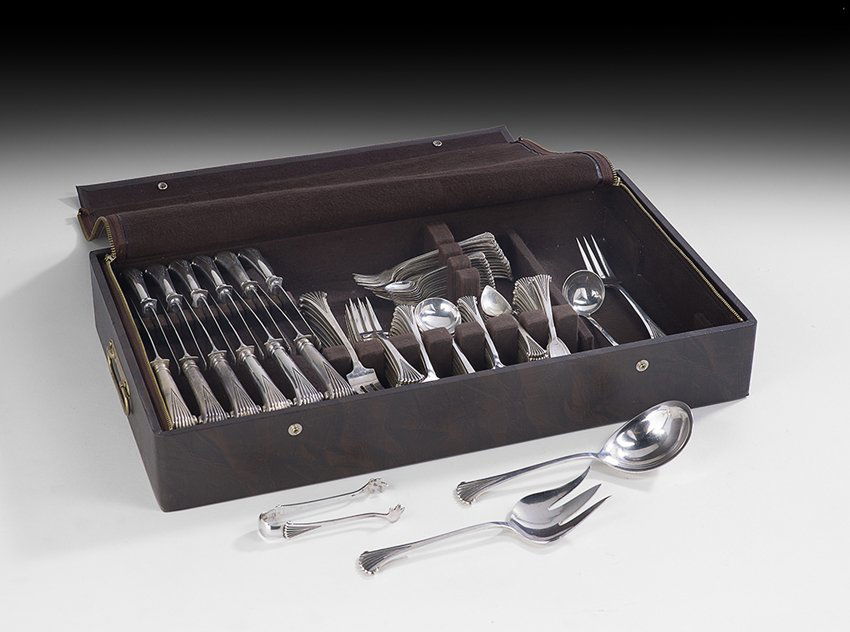 136 Pcs. of Tuttle "Onslow" Silver Flatware (1 of 2)