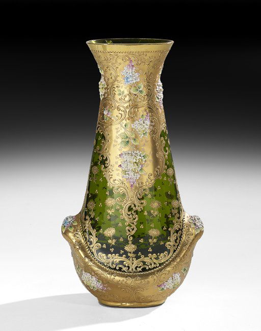 Unusual Emerald Green-Ground Glass Vase (1 of 2)