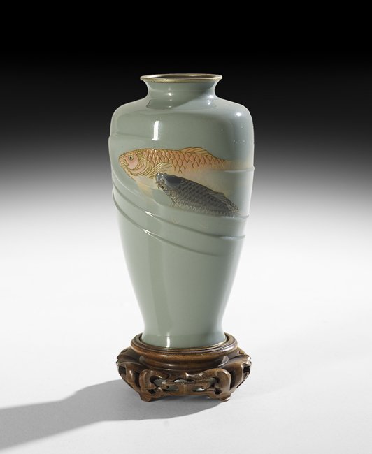 Japanese Moriage Cloisonne Vase (1 of 4)