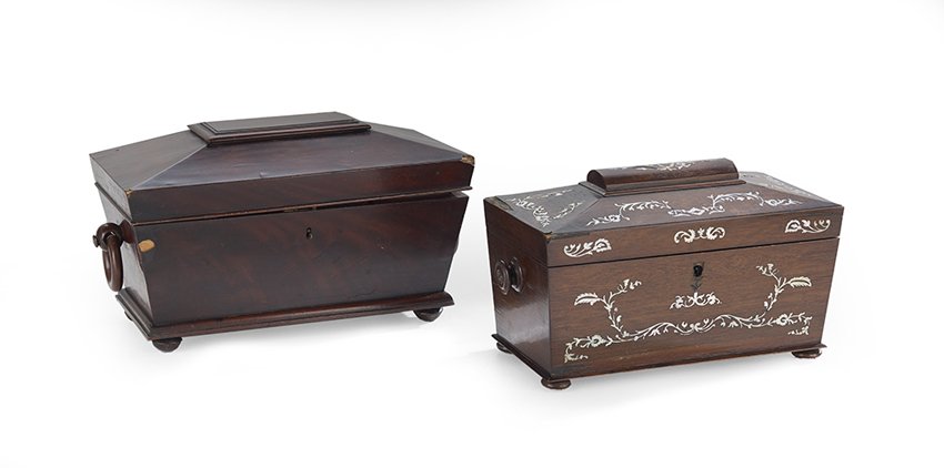 Two William IV Casket-Form Tea Caddies (1 of 2)