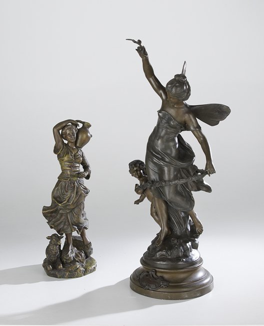 Two Antique Patinated Spelter Figural Groups (1 of 4)