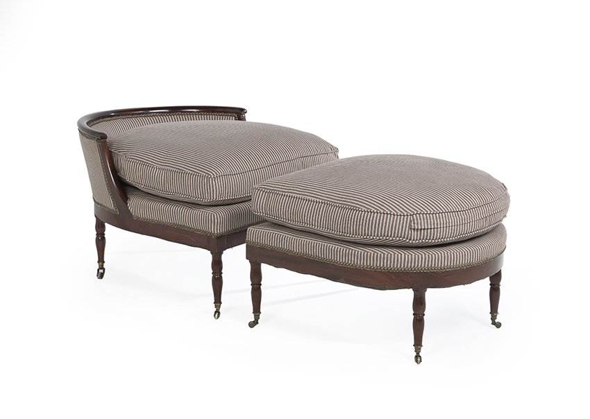 Unusual Louis-Philippe Mahogany Chaise Longue (1 of 3)