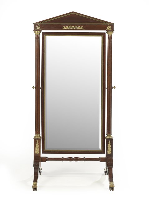 Empire-Style Mahogany Cheval Mirror (1 of 1)