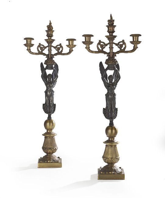 Pair of French Empire-Style Candelabra (1 of 1)