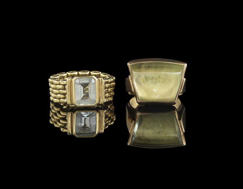 Two Fourteen/18 Kt. Yellow Gold and Beryl Rings (1 of 1)