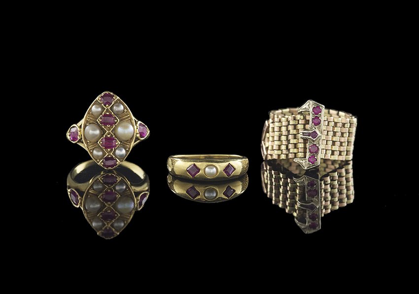 3 Antique 14/18 Kt. Rose/Yellow Gold Rings (1 of 1)