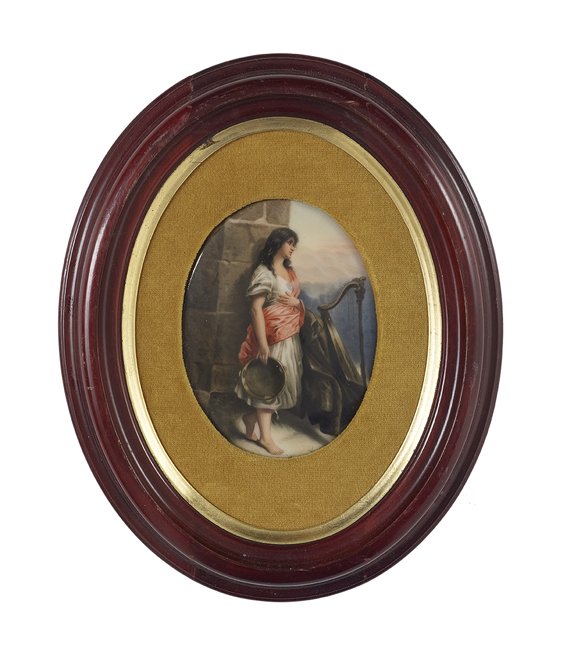 German KPM-Style Porcelain Oval Plaque (1 of 1)