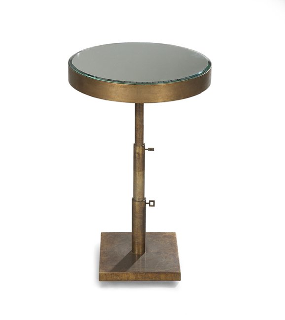 Brass and Mirror Telescoping Occasional Table (1 of 1)