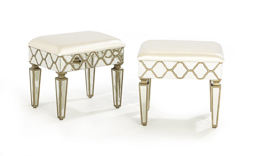 Pair of Contemporary Mirrored Benches (1 of 1)