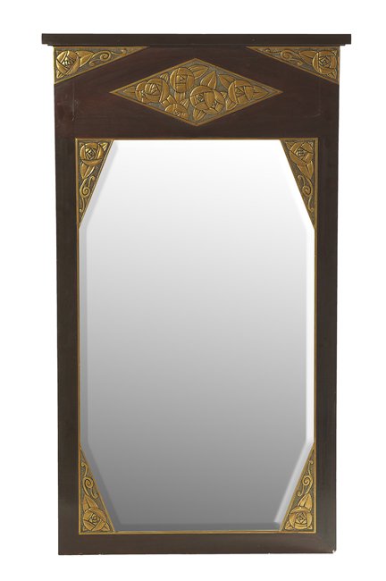 Art Nouveau Mahogany and Parcel-Gilt Mirror (1 of 1)