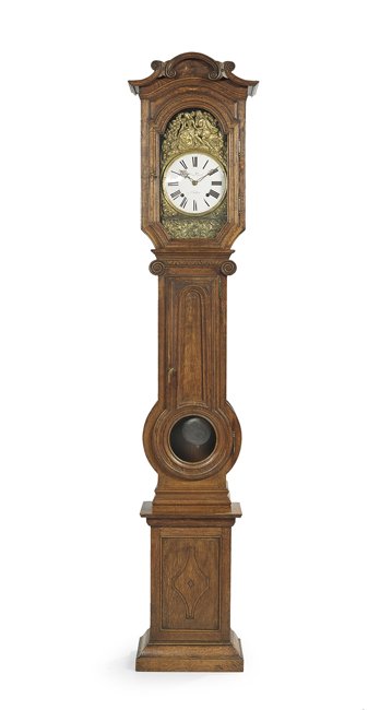 French Provincial Oak Tall Case Clock (1 of 3)