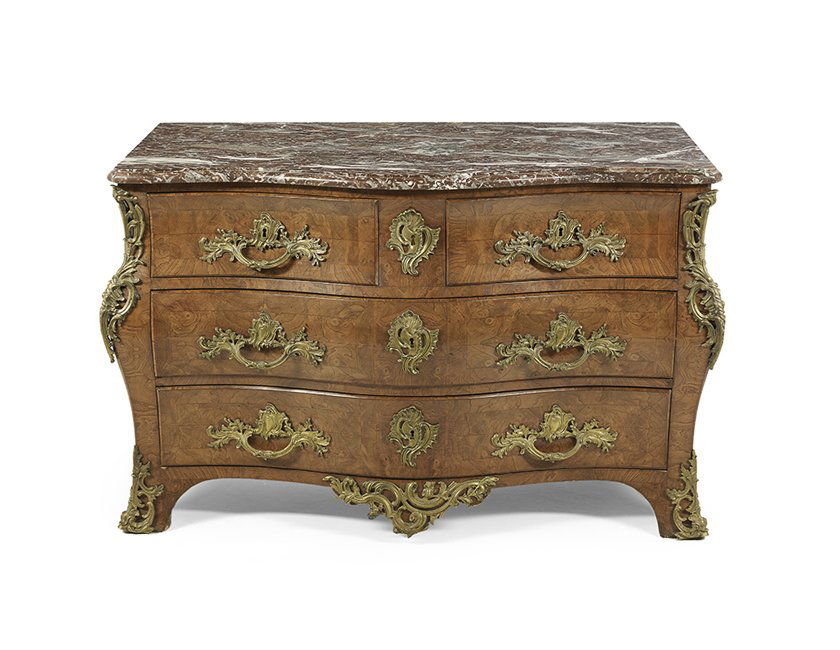 Regence-Style Elm and Marble-Top Commode (1 of 3)