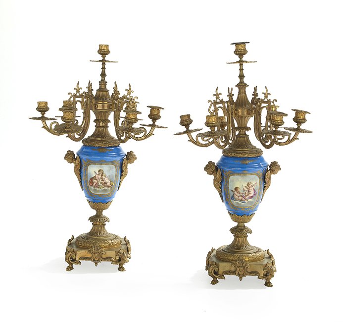 Pair of Sevres-Style Candelabra (1 of 1)
