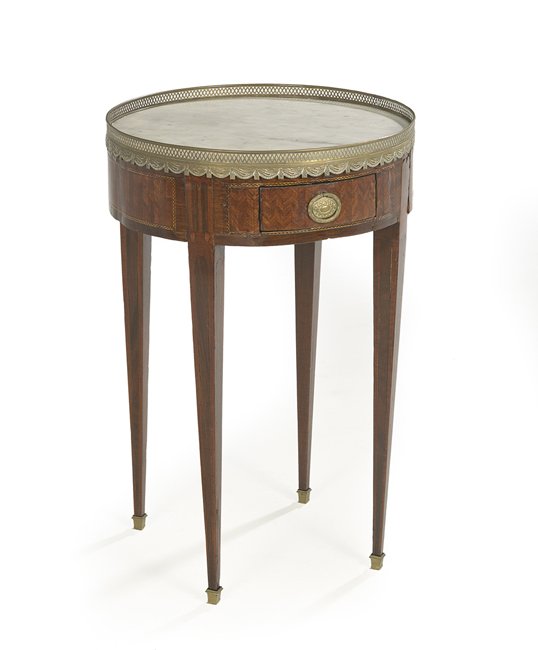 Louis XVI-Style Marble-Top Bouillotte Table (1 of 1)