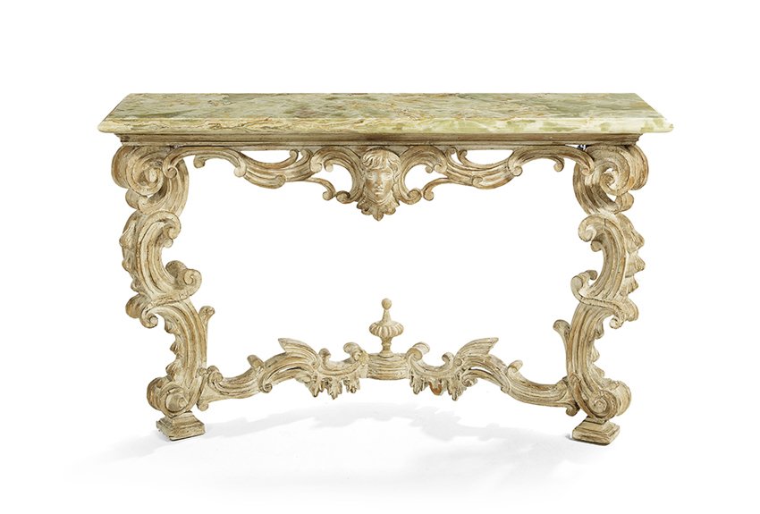 Italian Polychrome and Onyx-Top Console Table (1 of 1)