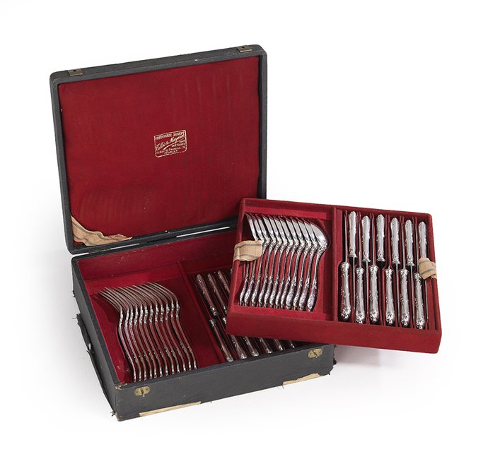 Good Cased Set of French .950 Silver Flatware, (1 of 5)