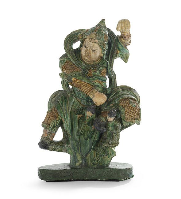 Chinese Pottery Sancai Roof Tile (1 of 2)