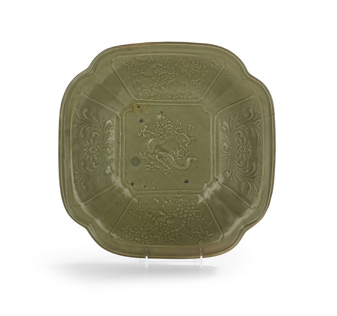 Chinese Longquan Celadon Cut-Corner Bowl (1 of 1)