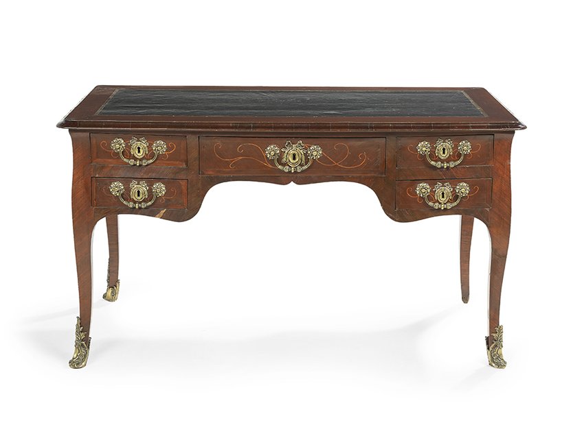 Louis XV-Style Mahogany Writing Table (1 of 2)
