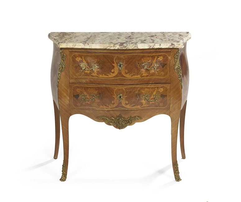 Louis XV-Style Kingwood and Marble-Top Commode (1 of 2)