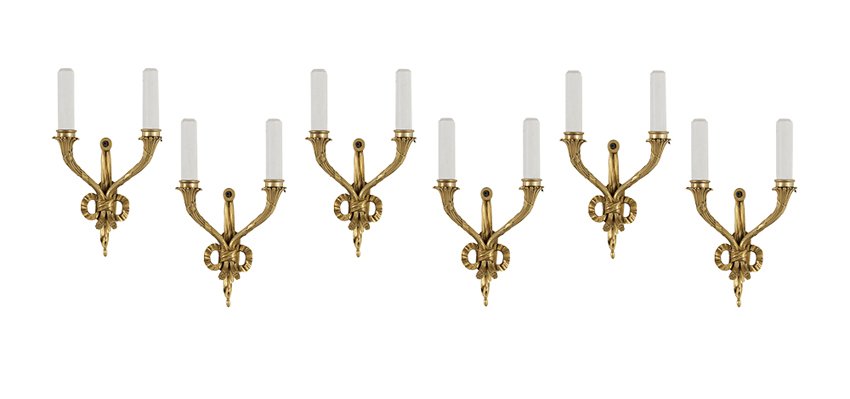 Set of Six French Gilt-Bronze Sconces (1 of 1)