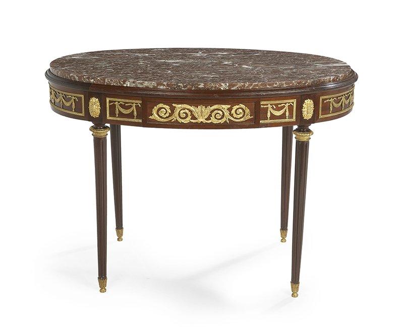 Louis XVI-Style Marble-Top Center Table (1 of 2)