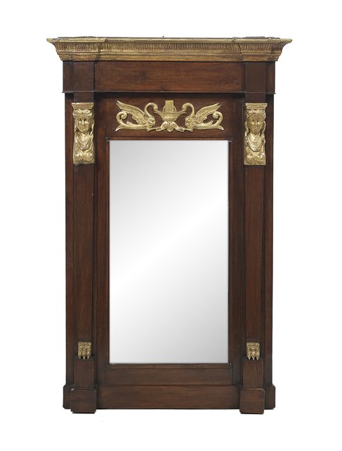 Continental Mahogany and Parcel-Gilt Pier Mirror (1 of 1)