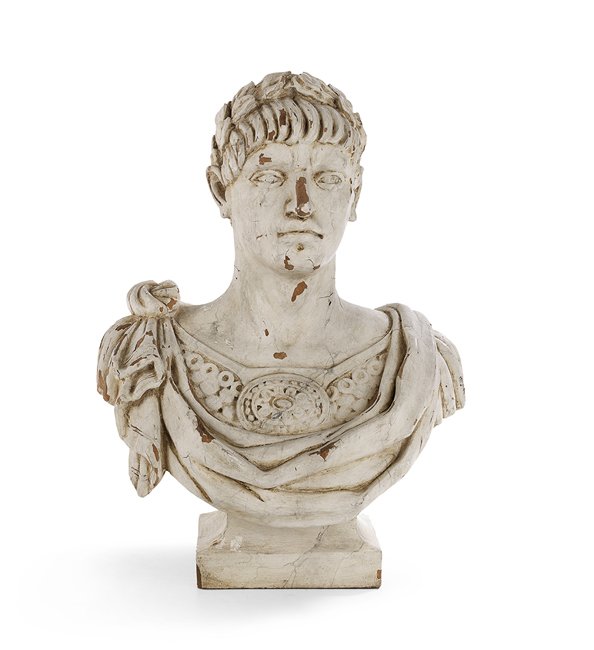 Continental Soft Wood Bust of Augustus Caesar (1 of 2)