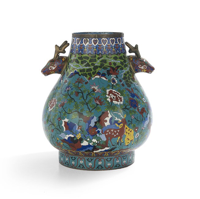 Large Chinese Cloisonne Enamel Vase (1 of 2)