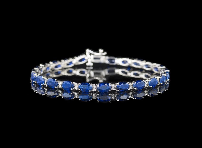 14 Kt. White Gold, Sapphire and Diamond Bracelet (1 of 1)