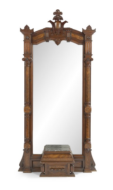 American Renaissance Revival Walnut Hall Tree (1 of 2)