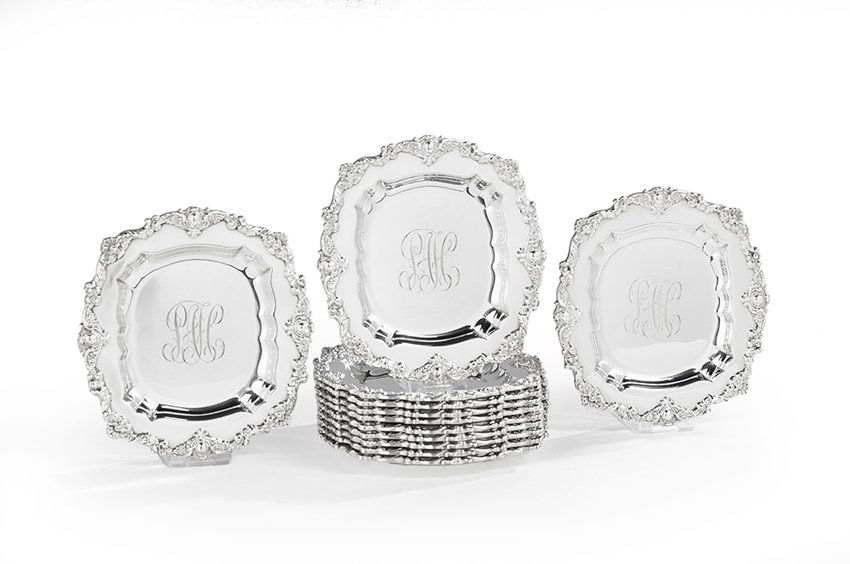 12 Gorham Silver Bread-and-Butter Plates (1 of 1)