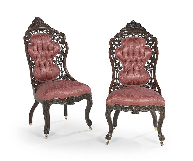 Pair of American Rococo Revival Sidechairs (1 of 3)