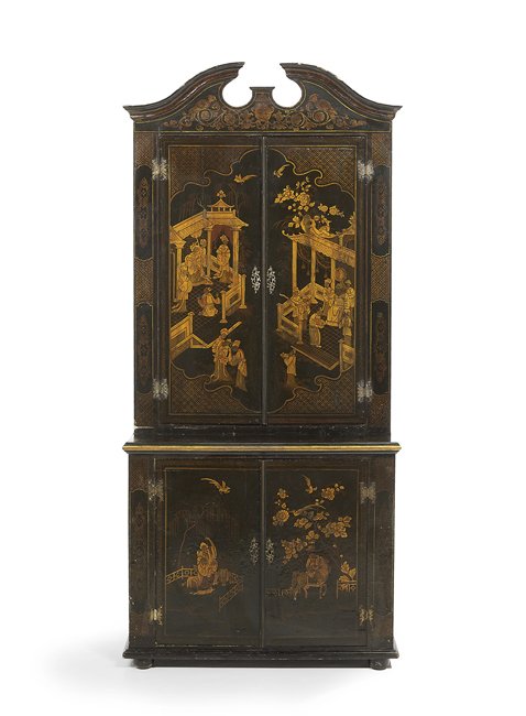 George III Ebonized Chinoiserie Cabinet (1 of 2)