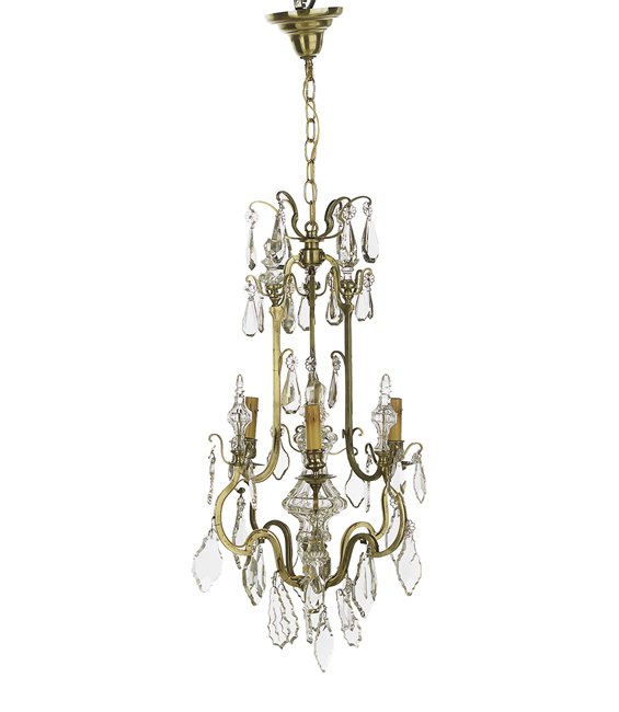 French Bronze and Cut Crystal Chandelier (1 of 1)