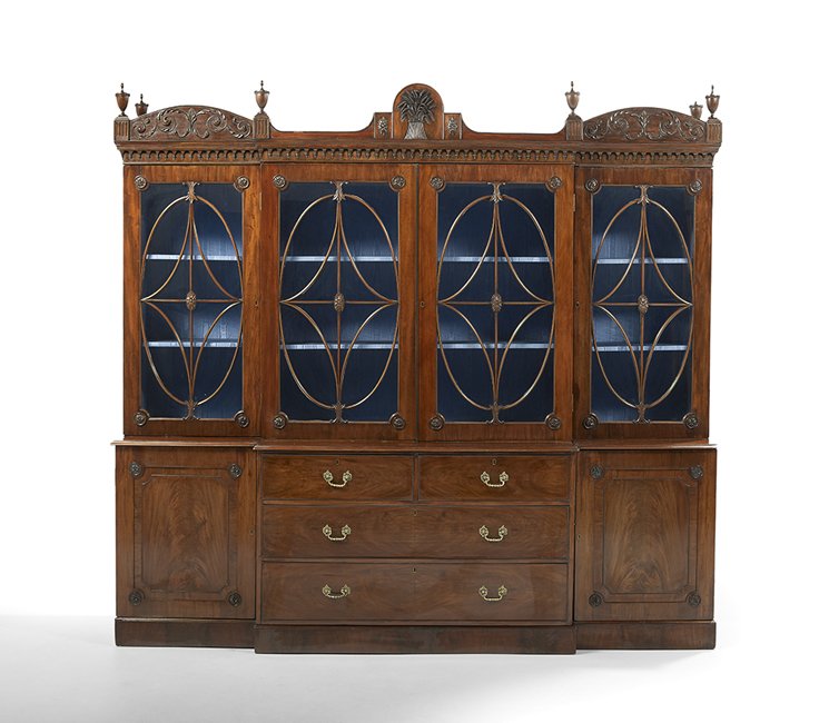 Regency Mahogany Breakfront Bookcase (1 of 2)