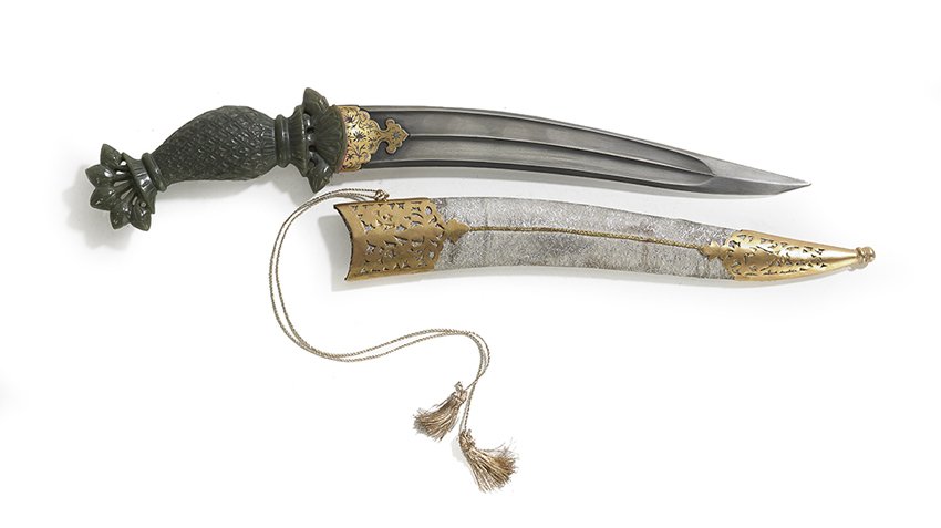 Mughal Carved Jade and Steel Dagger (1 of 1)