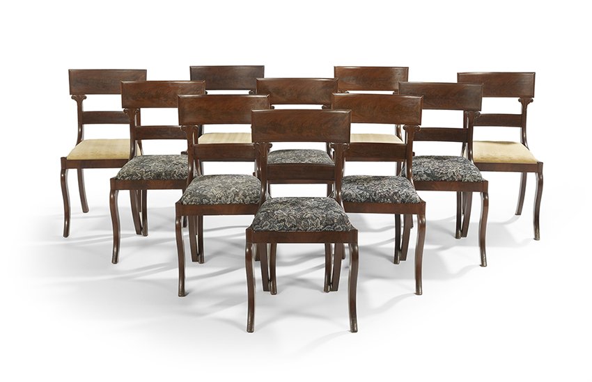 Suite of Ten Philadelphia Mahogany Dining Chairs (1 of 2)